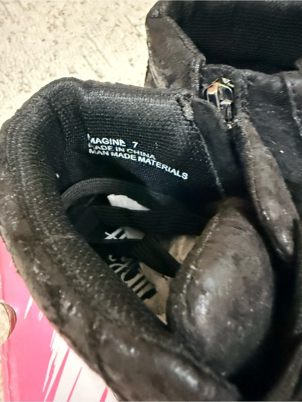 Black High-Top Lace-Up Sneakers with Side Zip